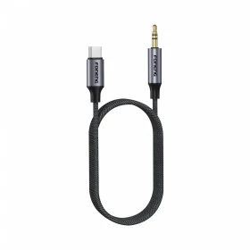 Кабель AUX Foneng 3.5mm to Type-C BM31, Metal gray