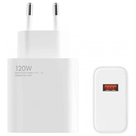 Сетевое зарядное устройство XiaoMi 120W GaN Charger (Type-A) + кабель Type-A to Type-C (MDY-13-EE), Белое
