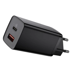 Сетевое зарядное устройство Baseus GaN2 Lite Quick Charger C+U 65W, Чёрное (CCGAN2L-B01)
