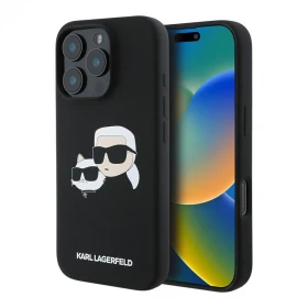 Накладка Lagerfeld для iPhone 16 Pro Max Liquid Silicone NFT Karl & Choupette Head Hard (MagSafe) (KLHMP16XSKCHPPLK)