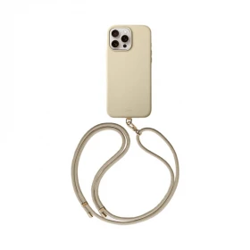 Накладка Uniq для iPhone 16 Pro Max COEHL MUSE Leatherette with Strap (MagSafe), Cream (IP6.9P(2024)-MUSMCREM)