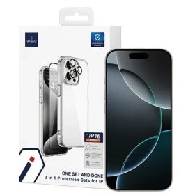 Защитный комплект Wiwu для iPhone 16 Pro Max One set and done 3 in 1 Protection Sets for IP, Wi-iP001