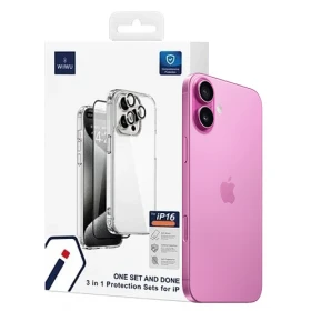 Защитный комплект Wiwu для iPhone 16 One set and done 3 in 1 Protection Sets for IP, Wi-iP001