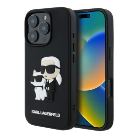 Накладка Lagerfeld для iPhone 16 Pro Max 3D Rubber NFT Karl & Choupette Hard, Black (KLHCP16X3DRKCNK)