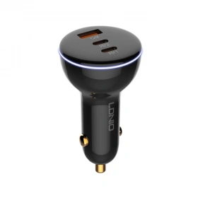 Автомобильное зарядное устройство LDNIO Super Fast Car charger 160W, Чёрное (C102)