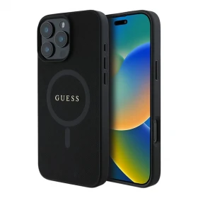 Накладка Guess для iPhone 16 Pro Max PU Saffiano (MagSafe), Black (GUHMP16XPSAHMCK)