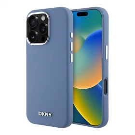 Накладка DKNY для iPhone 16 Pro Max Liquid Silicone Metal logo and Camera frame Hard (MagSafe), Blue (DKHMP16XSMCHLB)