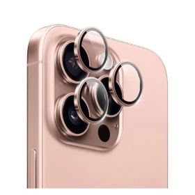 Защитное стекло на камеру Wiwu Dual Color Lens Guard для iPhone 16 Pro/16 Pro Max, Rose Gold