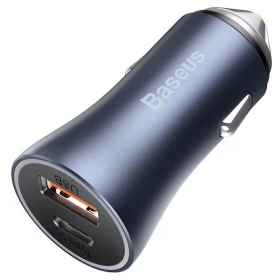 Автомобильное зарядное устройство Baseus Golden Max Dual Fast Charger 60W, Тёмно-серое (CGJM000113)