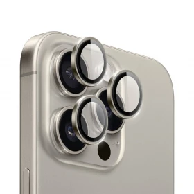 Защитное стекло на камеру Wiwu Dual Color Lens Guard для iPhone 16 Pro/16 Pro Max, Titanium Gray