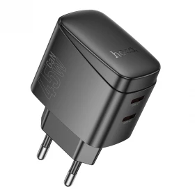 Сетевое зарядное устройство Hoco CS62A PD45W QC3.0 dual port charger Type-Cх2, Black