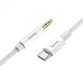 Кабель AUX Hoco UPA19 Type-C, 1m, Серебристый