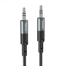Кабель AUX Hoco UPA23 Jack 3.5 - Jack 3.5, 1 м, Серый металлик