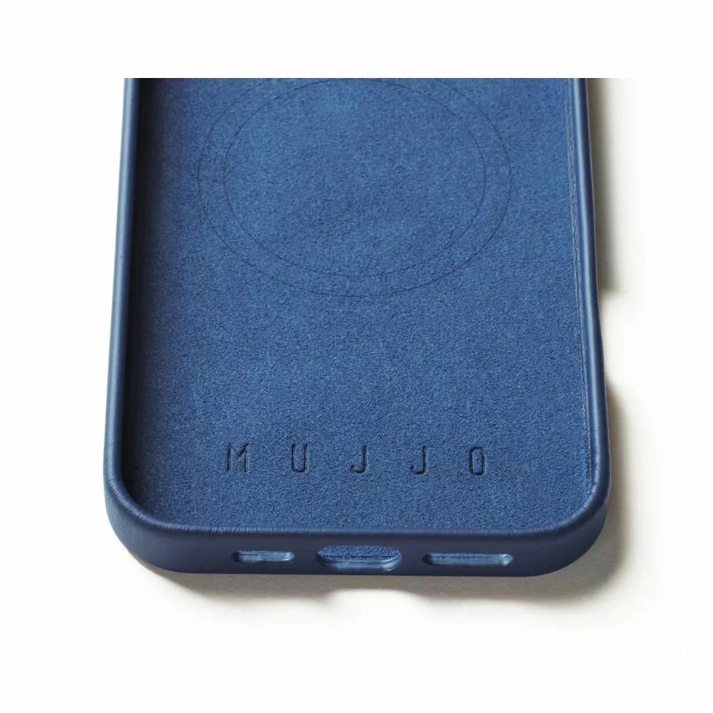 Накладка Mujjo Leather Case With MagSafe Compatible для iPhone 16 Pro Max, Blue (MUJJOCL055BL). Фото 4