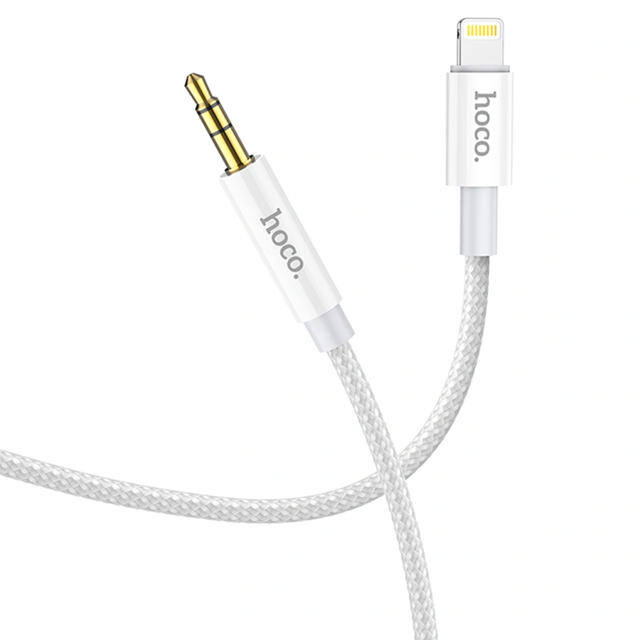 Кабель AUX Hoco Audio cable 3.5мм to Type-C UPA19 1м, Серебристый. Фото 2