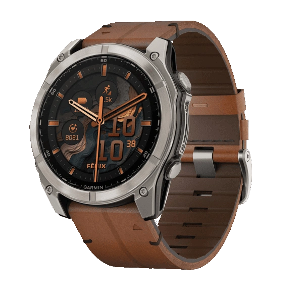 Умные часы Garmin Fenix 8 51mm, Amoled, Sapphire, кожаный ремешок "Chestnut" + спортивный ремешок "Graphite" (010-02905-40). Фото 1
