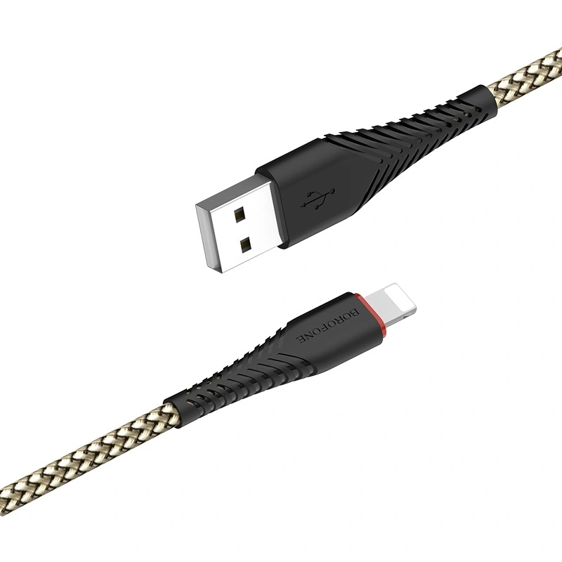 Кабель Borofone BX25 Powerful Lightning to USB 1м, Чёрный. Фото 2
