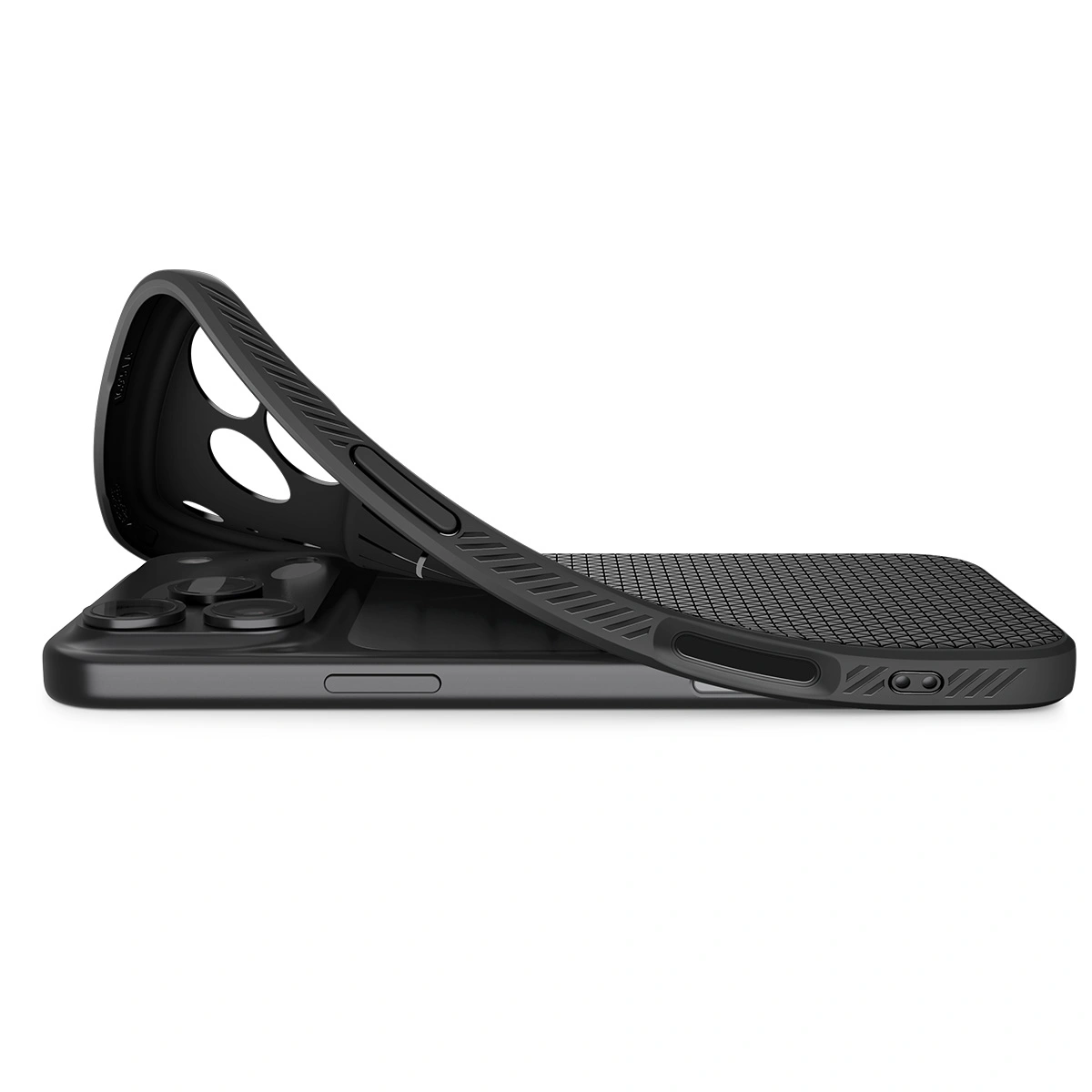 Накладка Spigen Liquid Air для iPhone 17 Pro, Чёрная матовая (ACS10331). Фото 8