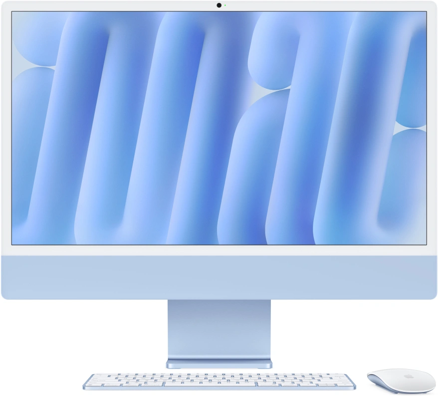 Apple iMac 24" Retina 4,5K, (MWUF3RU/A) (M4, 8-ядер CPU, 8-ядер GPU, 16 ГБ, 256 ГБ SSD, 2024), Голубой. Фото 1