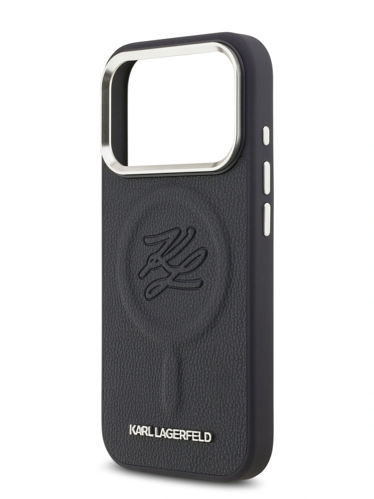 Накладка Lagerfeld для iPhone 18 Pro Max/17 Pro Max PU Debossed Initials Metal cam Hard (MagSafe), Navy (KLHMP18XPGFKLRDV). Фото 6