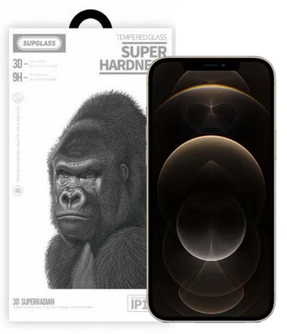 Защитное стекло SupGlass XC-11 для iPhone 12 Pro Max, Чёрное. Фото 1