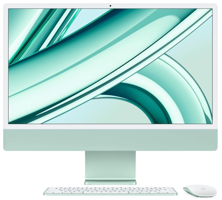 Apple iMac 24" Retina 4,5K, (MQRN3) (M3, 8-ядер CPU, 10-ядер GPU, 8 ГБ, 256 ГБ SSD, 2023), Зелёный. Фото 1