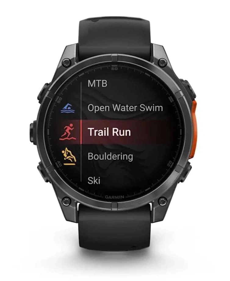 Умные часы Garmin Fenix 8 47mm, Sapphire, Carbon Gray DLC Titanium with Black/Pebble Gray Silicone Band. Фото 10