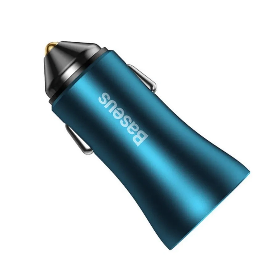 Автомобильное зарядное устройство Baseus Golden Contactor Max Dual Fast Charger U+U 60W, Blue (CGJM000003). Фото 5