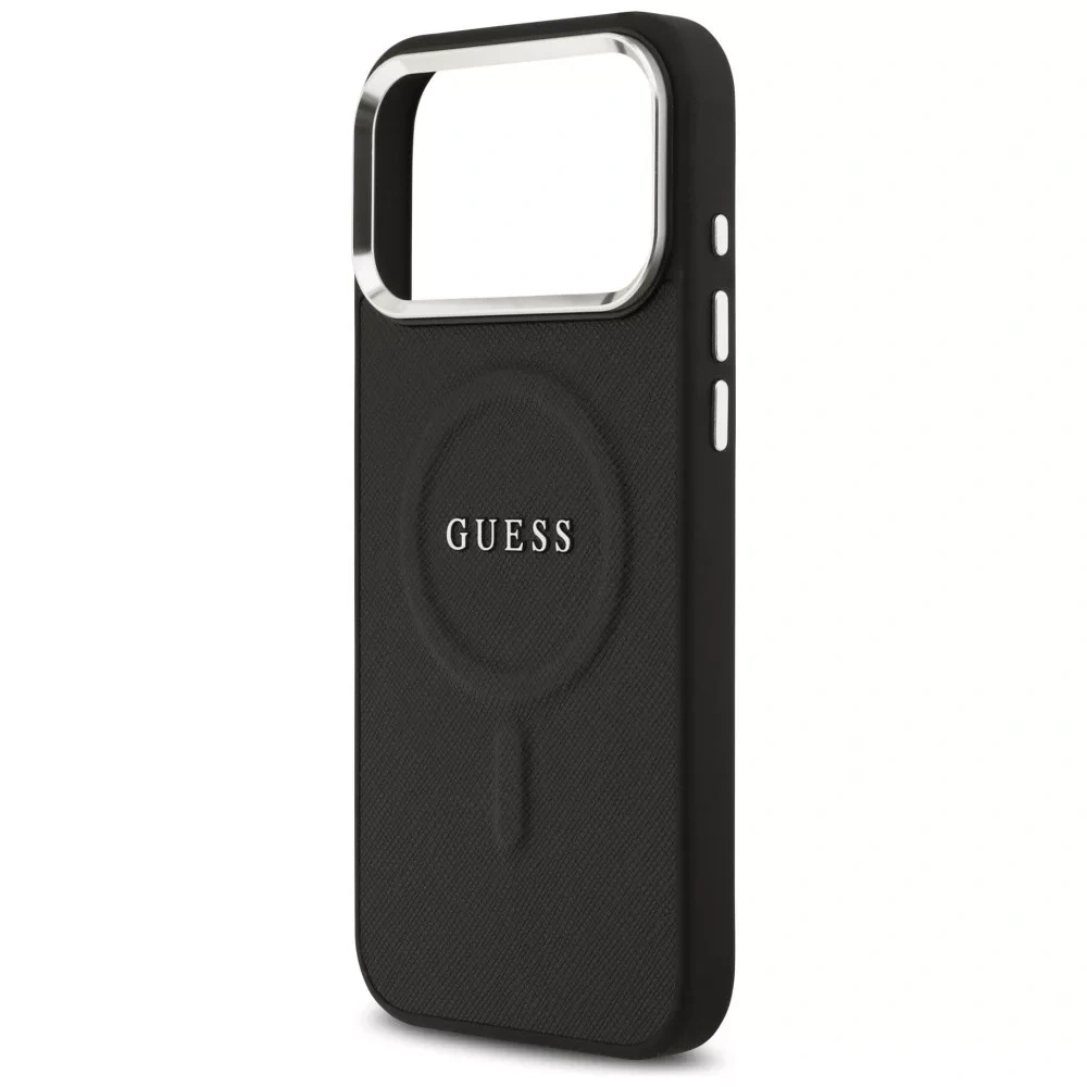 Накладка Guess для iPhone 18 Pro Max / 17 Pro Max PU Grained leather Metal logo &Cam Hard (MagSafe), Black (GUHMP18XPSAREGSK). Фото 5