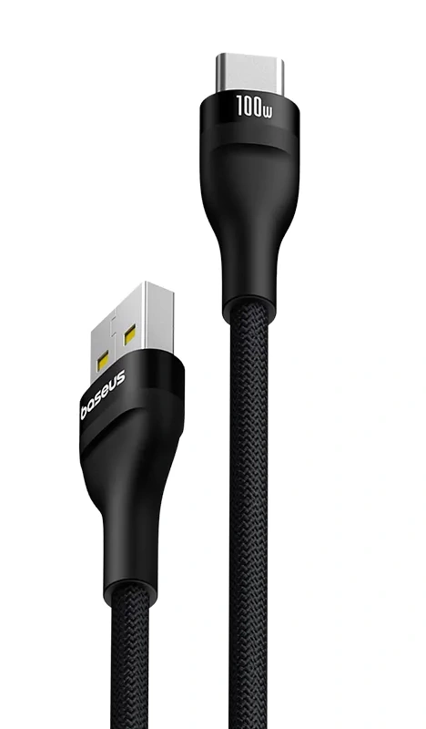 Кабель Baseus Flash 2 Charging Cable USB to Type-C 100W 2m, Чёрный (P10311804111-01). Фото 2