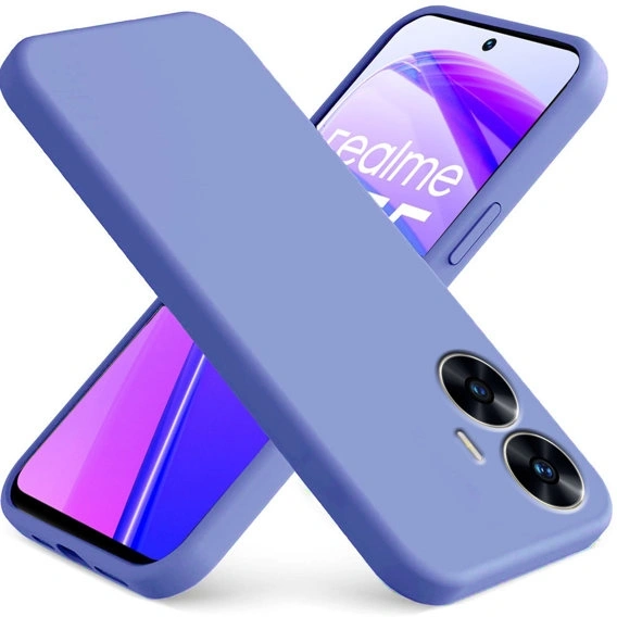 Накладка Silicone Case Logo для Realme C55, Лиловая. Фото 1