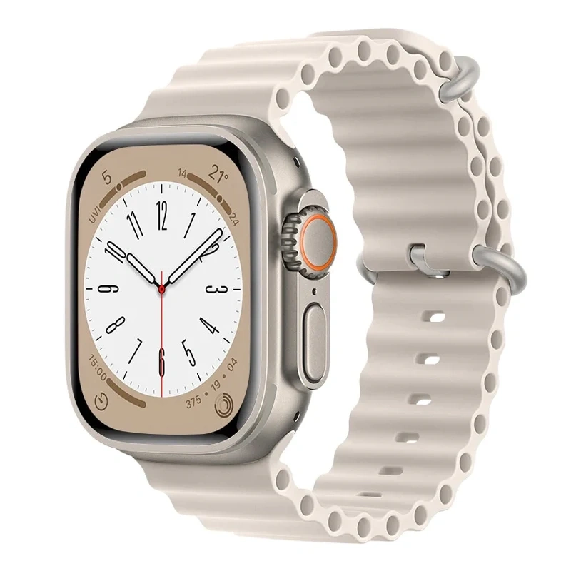 Ремешок Ocean Silicone для Apple Watch 38/40/41/42мм, Starlight. Фото 1