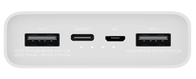 Внешний аккумулятор XiaoMi Mi Power Bank 3 USB-C 20000mAh (PLM18ZM). Фото 4