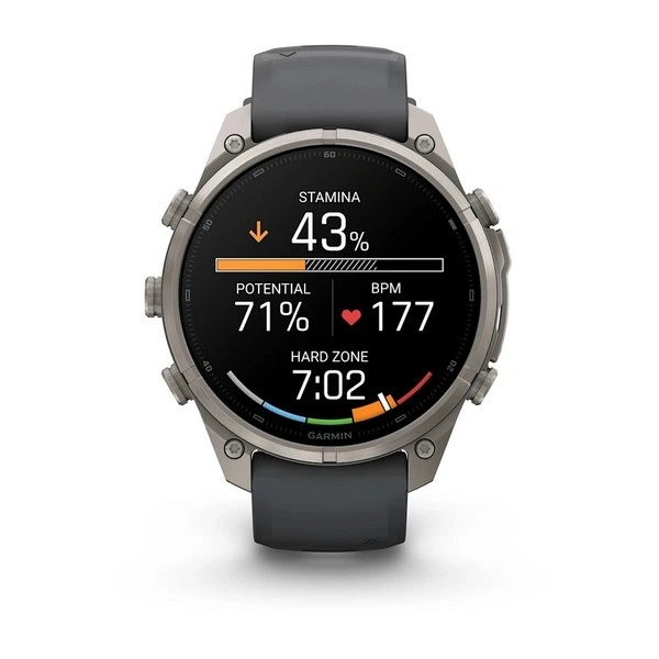 Умные часы Garmin Fenix 9 Pro 47MM, АMOLED, LTE, Титановый корпус/графитово-чёрный силиконовый ремешок (010-04336-20). Фото 4
