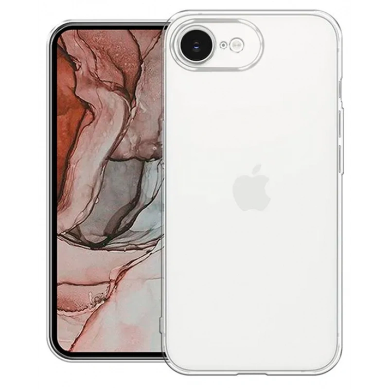 Накладка силиконовая ультратонкая для iPhone 16e, Прозрачная. Фото 1