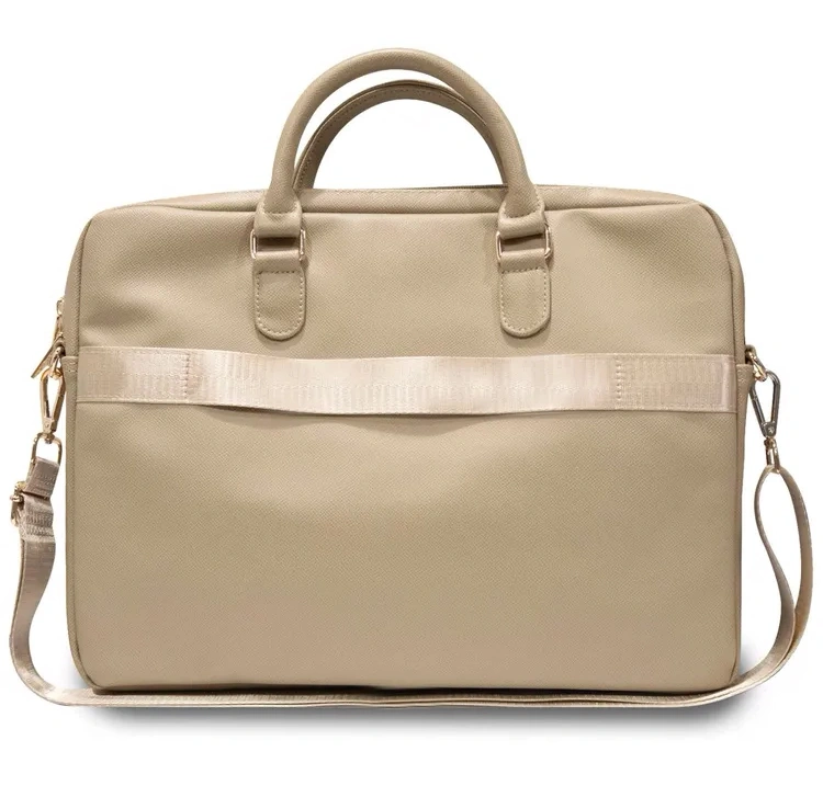 Сумка для ноутбука Guess 15"/16" PU Grained leather Bag 4G metal logo with Zipper, Light Gold (GUCB15ZPGSTEGD). Фото 3