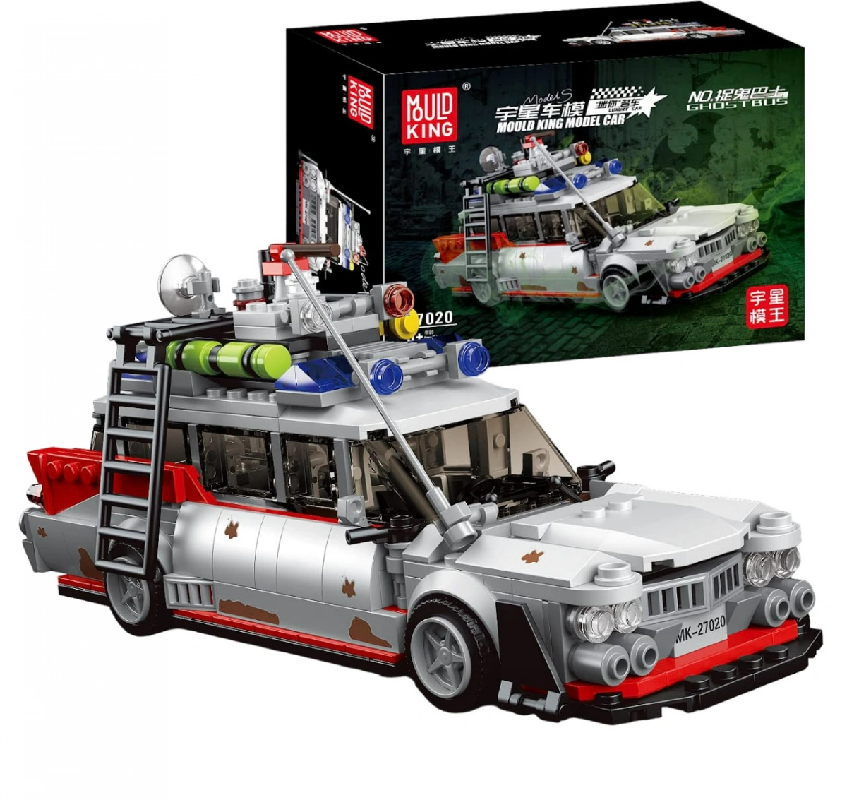 Конструктор Mould King Models 10021. Автомобиль Охотников за привидениями Cadillac ECTO-1, 603 деталей. Фото 1