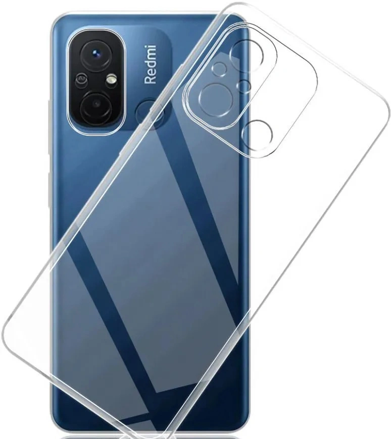 Накладка для Redmi 12C/Poco C55 силиконовая, Прозрачная. Фото 1