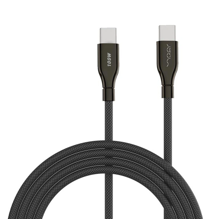 Кабель Vyvylabs Hardcore Series Fast Charging Cable Type-C to Type-C 100Вт PD, Серый (VCHCC10-DGY). Фото 1