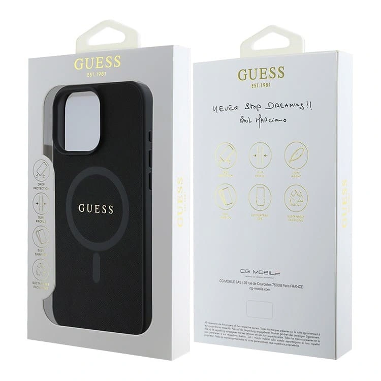 Накладка Guess для iPhone 16 Pro Max PU Saffiano (MagSafe), Black (GUHMP16XPSAHMCK). Фото 5