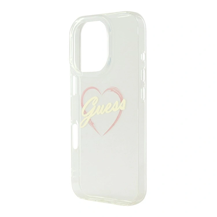 Накладка Guess для iPhone 16 Pro Max PC/TPU Heart Hard, Transparent (GUHCP16XHCHGSPT). Фото 4