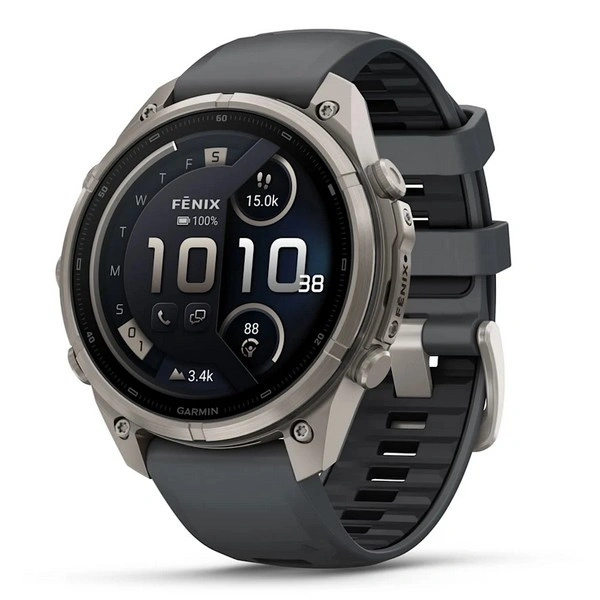 Умные часы Garmin Fenix 9 Pro 47MM, АMOLED, LTE, Титановый корпус/графитово-чёрный силиконовый ремешок (010-04336-20). Фото 1