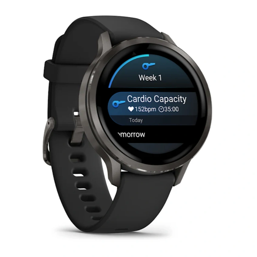 Умные часы Garmin Venu 4 41mm Black with Black Silicone Band (010-03013-42). Фото 4