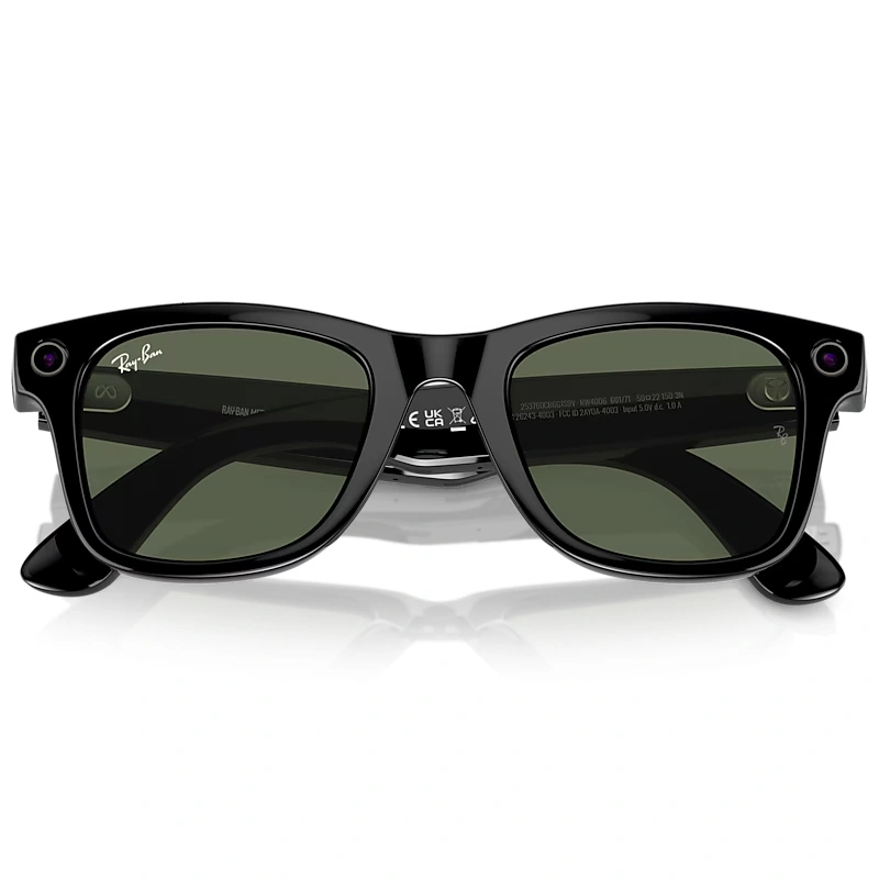 Умные очки Ray Ban Wayfarer RW4006 Глянцевый чёрный/Зелёный M 150-50mm (601/71). Фото 5