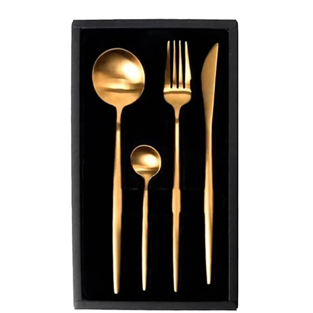 Набор столовых приборов Maison Maxx Stainless Steel Cutlery Set, Золотой (CYZ-001J). Фото 1
