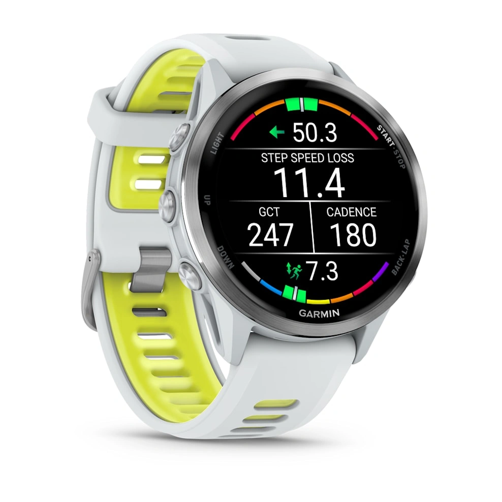 Умные часы Garmin Forerunner 970 Whitestone Titanium, Whitestone/Translucent Amp Yellow Band (010-02969-61). Фото 3