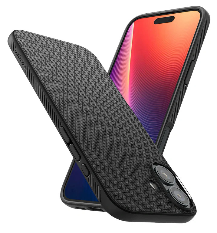 Накладка Spigen Liquid Air для iPhone 16, Matte Black (ACS08194). Фото 6