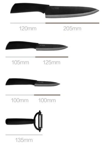 Набор кухонных ножей 4 в 1 HuoHou Nano Ceramic Knife. Фото 2