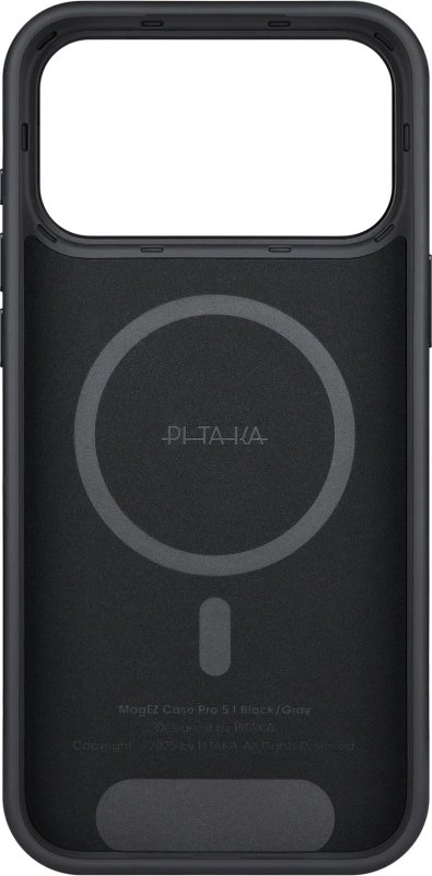 Накладка Pitaka для iPhone 17 Pro Max Aramid UltraGuard Case, Чёрно-серая (KI1701PBM). Фото 2