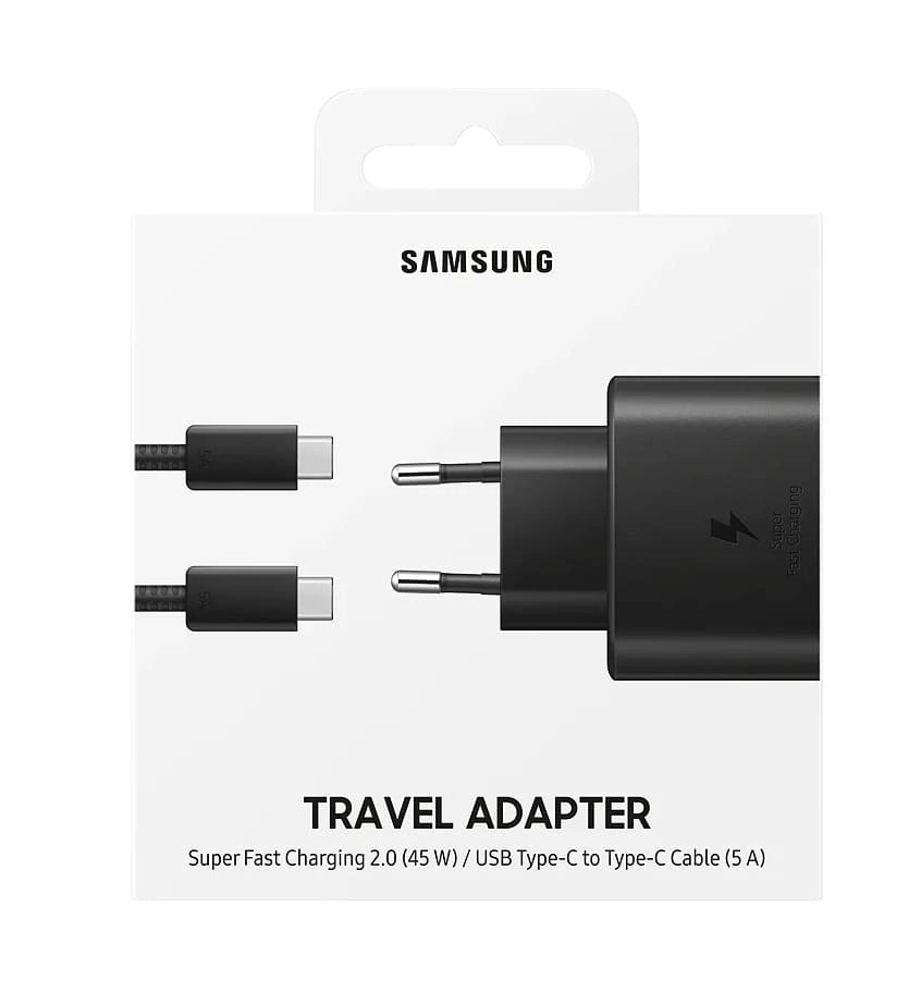 Сетевое зарядное устройство Samsung USB-C EP-TA845XBEG 45W + Cable Type-C to Type-C 1м, Чёрное. Фото 6